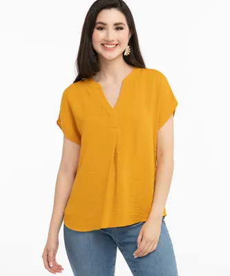 Extended Sleeve Henley Blouse