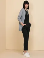 Long Button-Front Cardigan