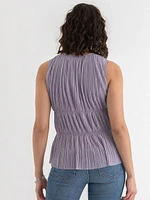 Sleeveless Pleated Top