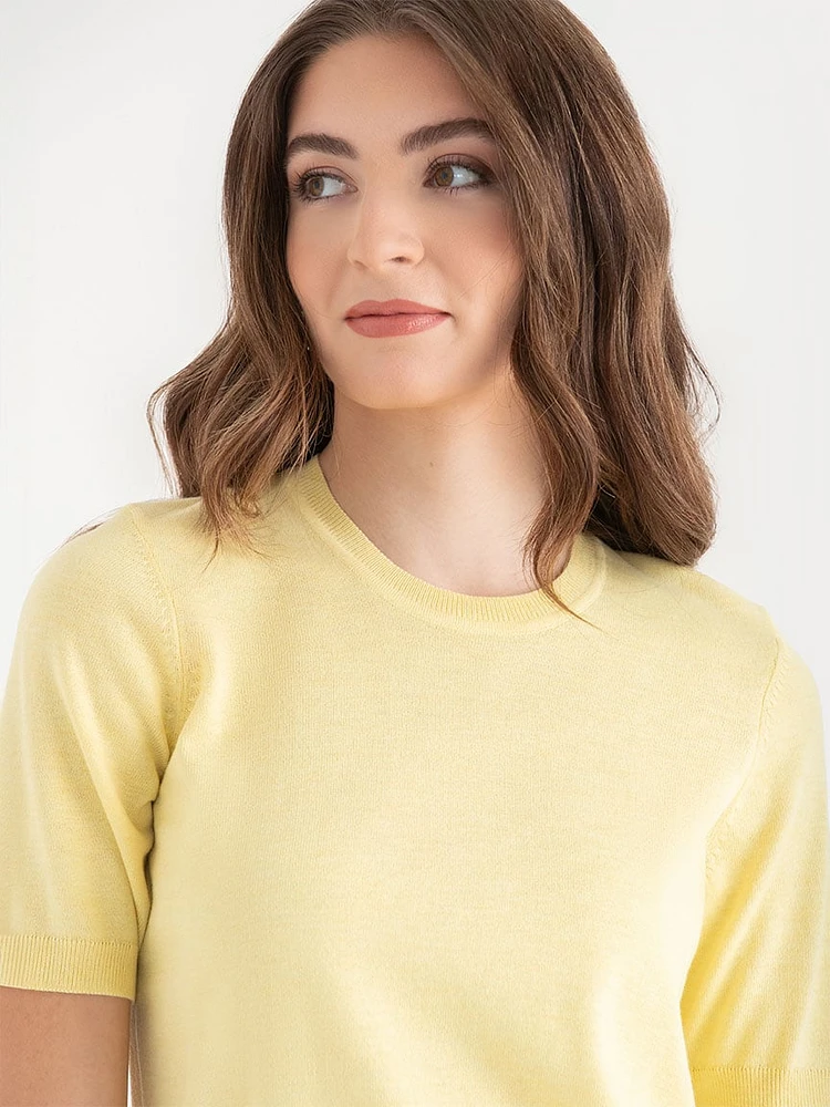 Cashmere Blend Crew Neck Sweater