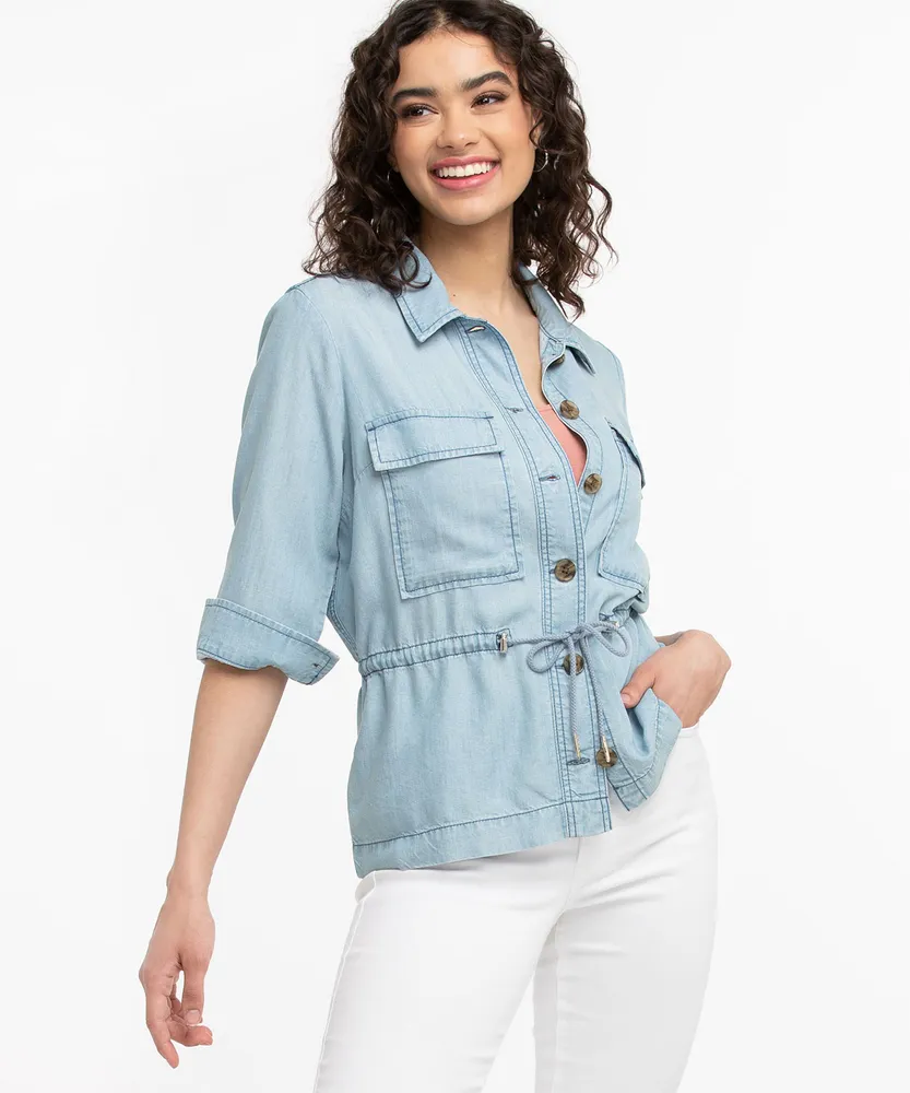 Button Front Military Jacket