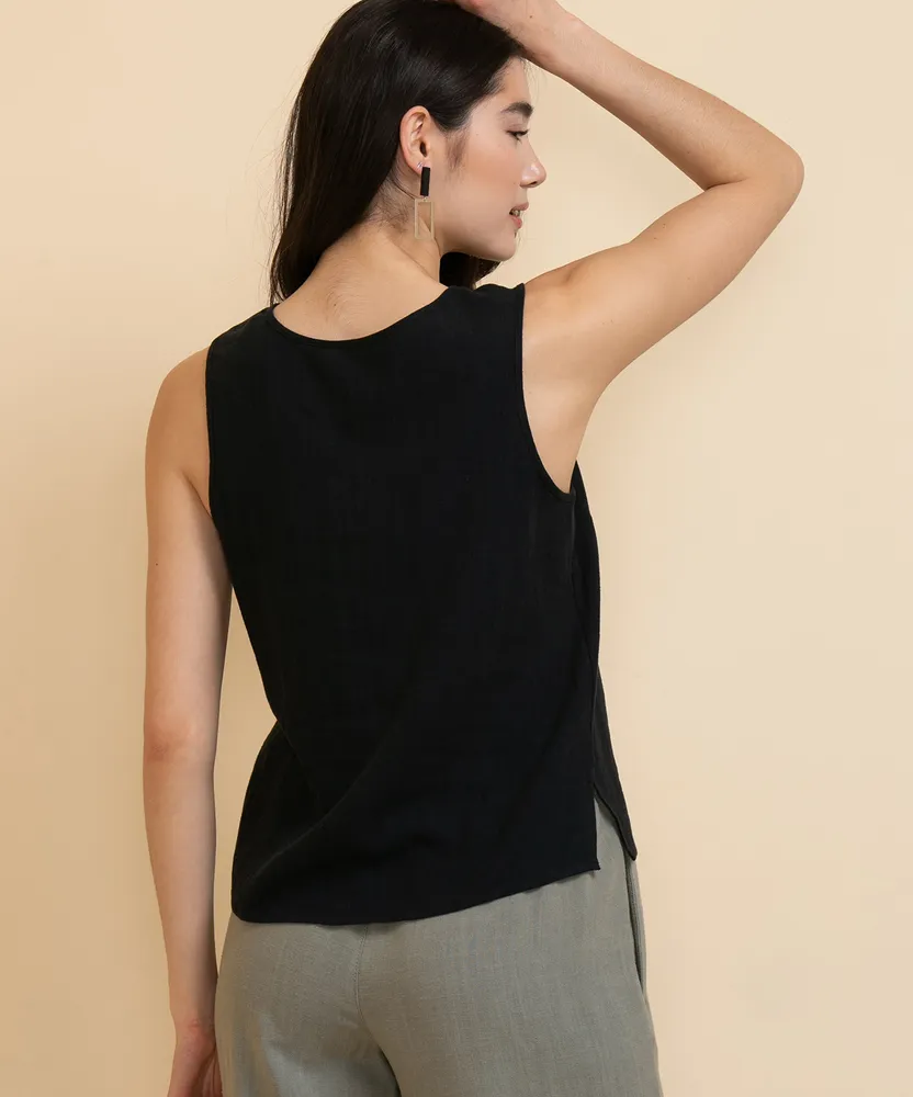 Sleeveless Linen Blouse