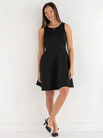 Scuba Fit & Flare Dress with Pockets