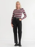 Crew Neck Ribbed Sweater