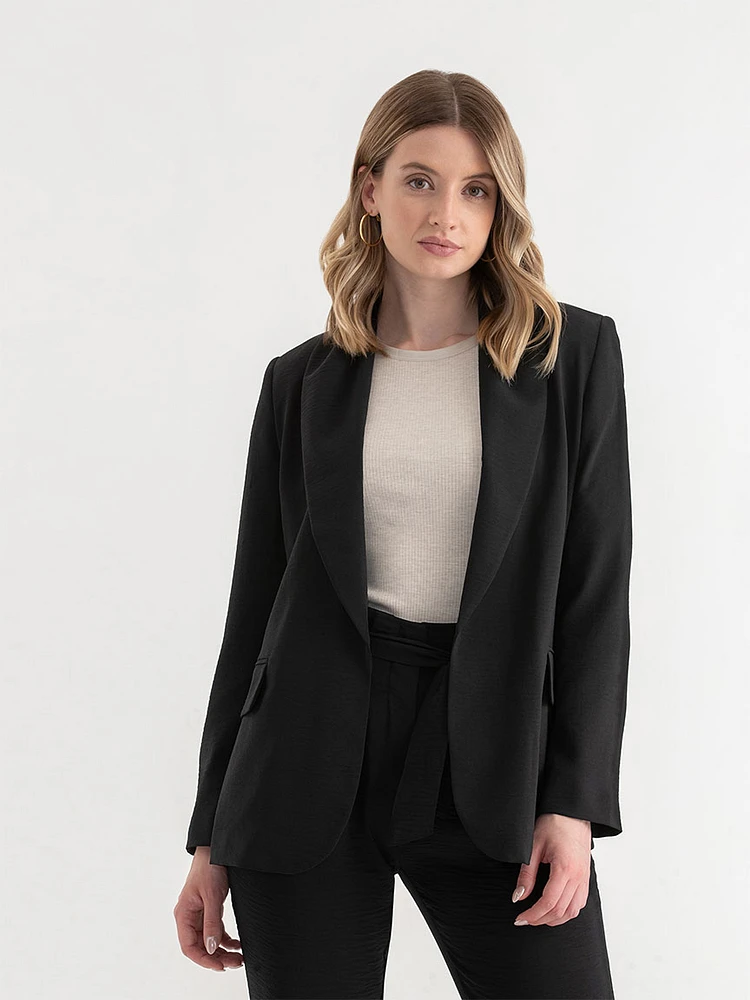 Shawl Collar Open Front Blazer