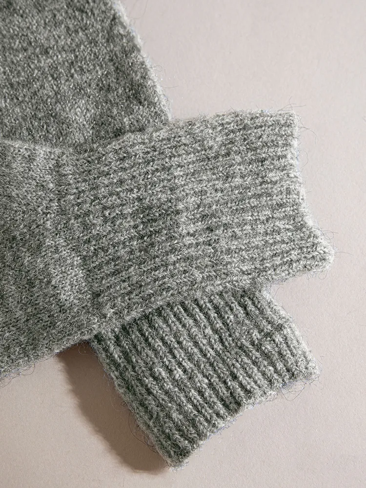 Alpaca Wool-Blend Knit Gloves