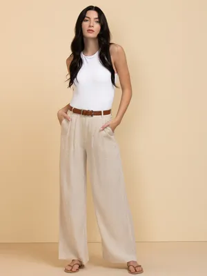 Viscose Linen Wide Leg Pant