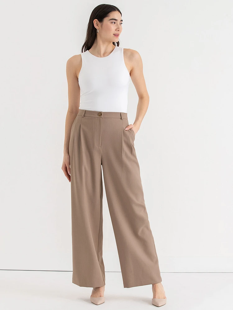 Maxwell Pleated Wide Leg Pant Luxe Tailored