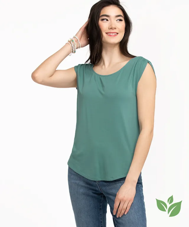 RICKI'S Eco-Friendly Scoop Neck Shirttail Tee