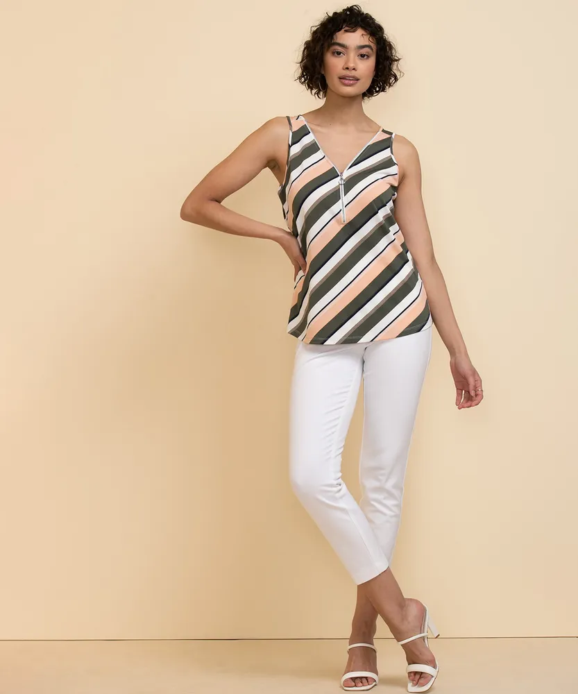 Sleeveless Zip Front Tank