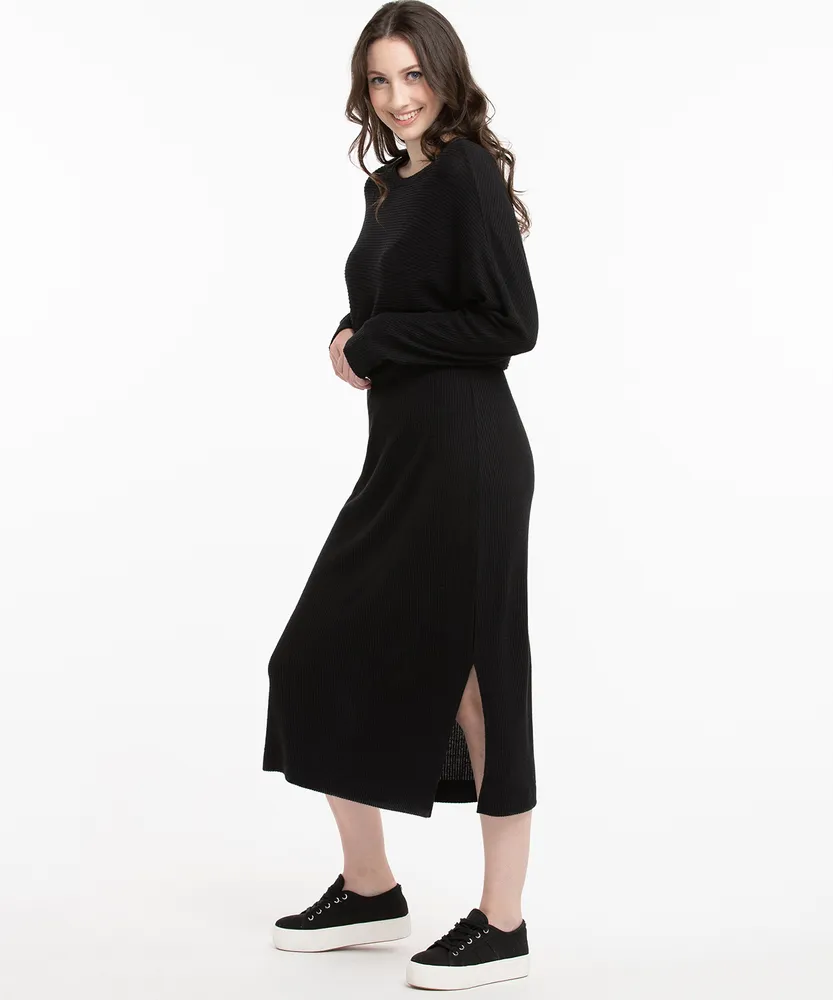 Ribbed Long Sleeve Maxi Dress