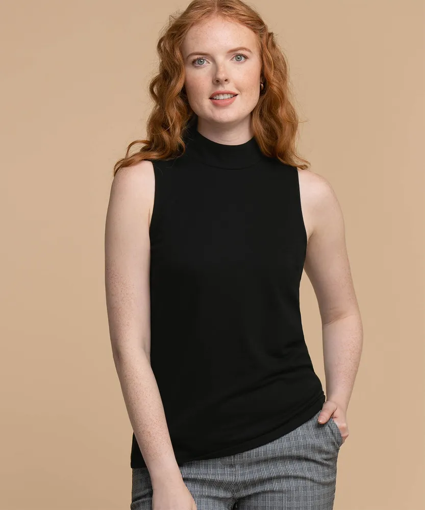 Sleeveless Mock Neck Top