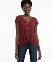 Luxology Button Front Twist Top