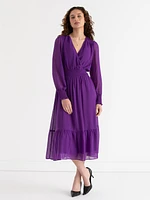 Nova Smocked Midi Dress Chiffon