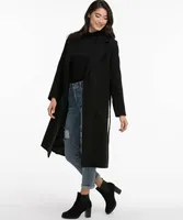 Notched Lapel Wrap Coat