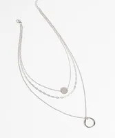 Circle Pendant Layered Necklace
