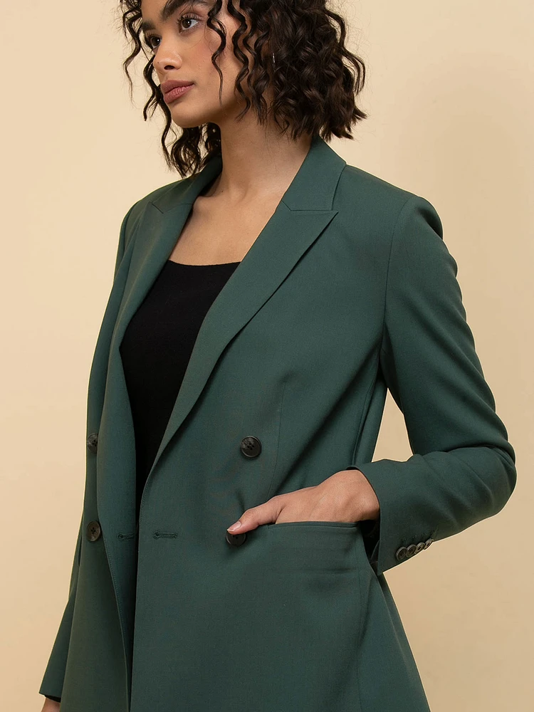 London Double Breasted Relaxed Blazer Luxe Tailored