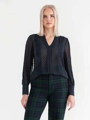 Sheer Swiss Dot Blouse