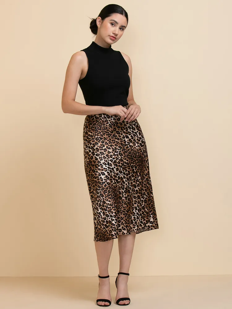 Melody Satin Slip Midi Skirt