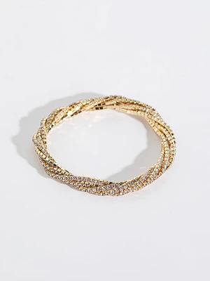 Gold Plated Stretchy Tennis Bracelet