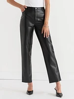 Straight-Leg Faux-Leather Pant