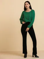 Long Sleeve Scoop Neck Blouse