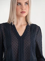 Sheer Swiss Dot Blouse