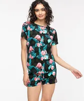 Short Sleeve Flamingo Pajama Top