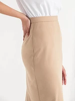 Ponte Twill Midi Skirt