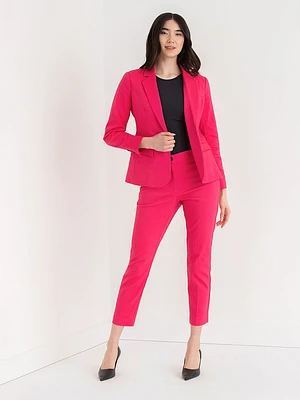 Single Button Cotton Sateen Blazer