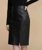 Faux Leather Midi Skirt