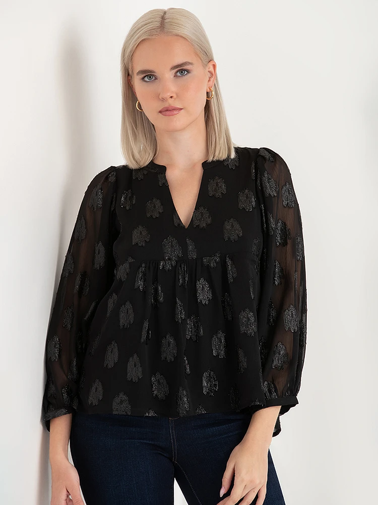 Peasant Blouse with Puff Sleeves