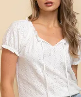 Eyelet Smocked Top