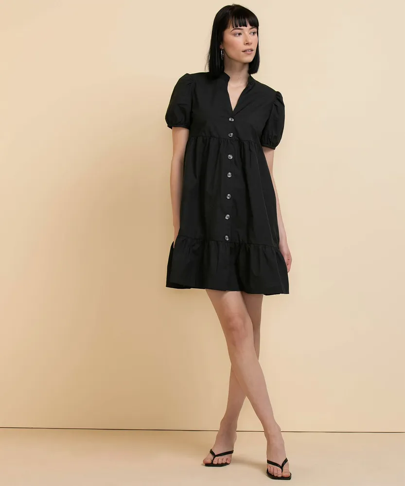 Tash + Sophie Button Front Poplin Dress