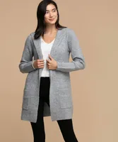Hooded Pointelle Cardigan