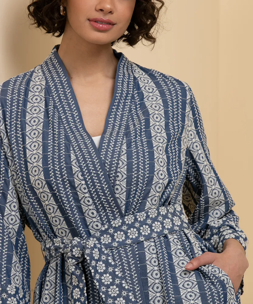 Belted Kimono-Style Jacket