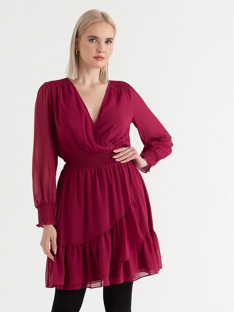 Nova Smocked Mini Dress Chiffon