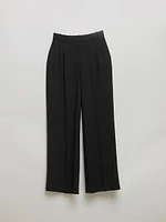Maxwell Pleated Wide Leg Crepe Pant
