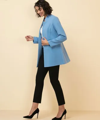 Long Line Blazer with Inverted Lapel
