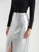 Silver Midi Skirt