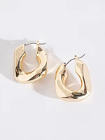 Gold Chunky Huggie Earrings