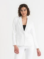 Single Button Cotton Sateen Blazer