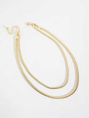 Layered Snake Chain Necklace in Gold