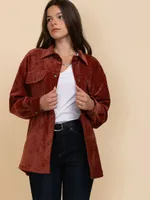 Oversized Corduroy Button-Up Jacket