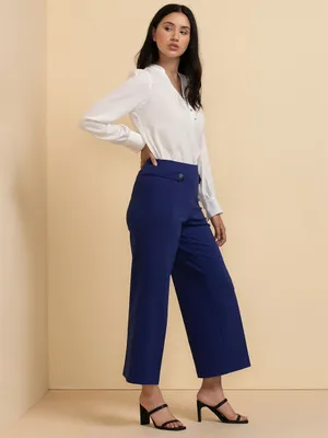 Ponte Pull-On Wide Leg Crop Pant