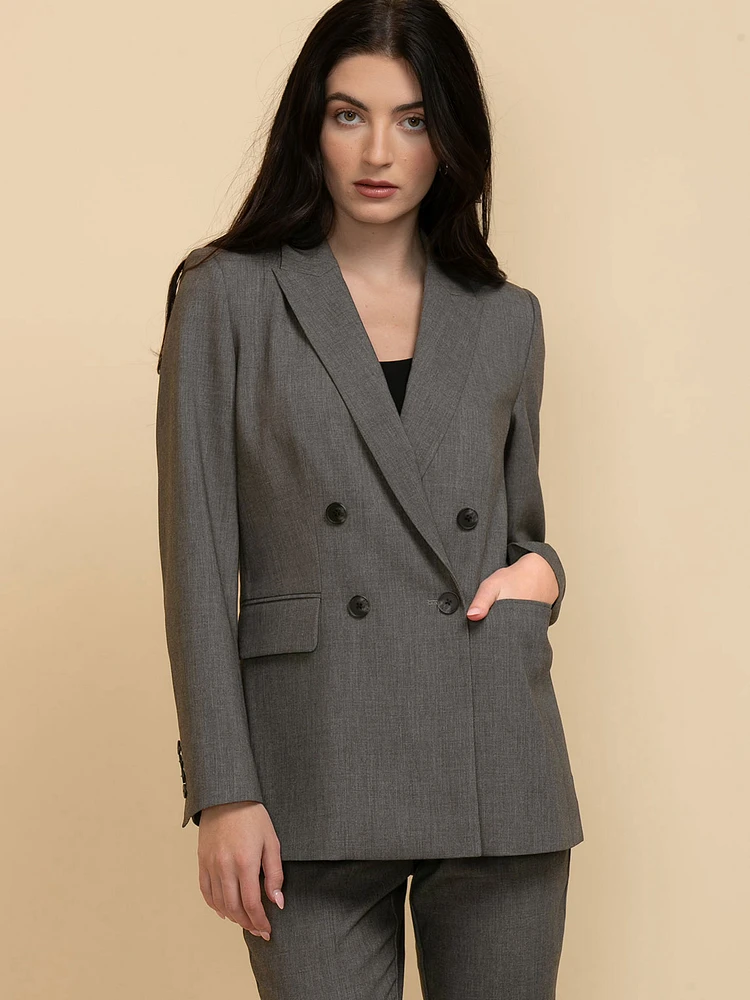 London Double Breasted Relaxed Blazer Luxe Tailored