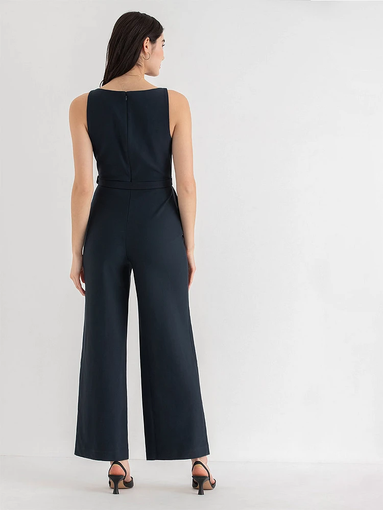 Boatneck Jumpsuit Luxe Ponte