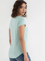 Scoop Neck Shirttail T-Shirt