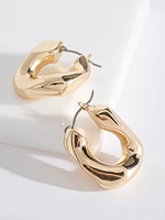 Gold Chunky Huggie Earrings