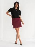 Shailene Textured Short Sleeve Blouse with Key-Hole Back